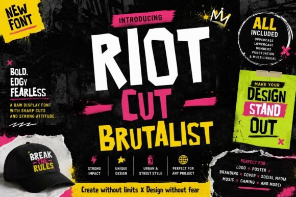 Riot Cut Brutalist: The Bold Typeface for Modern Edge